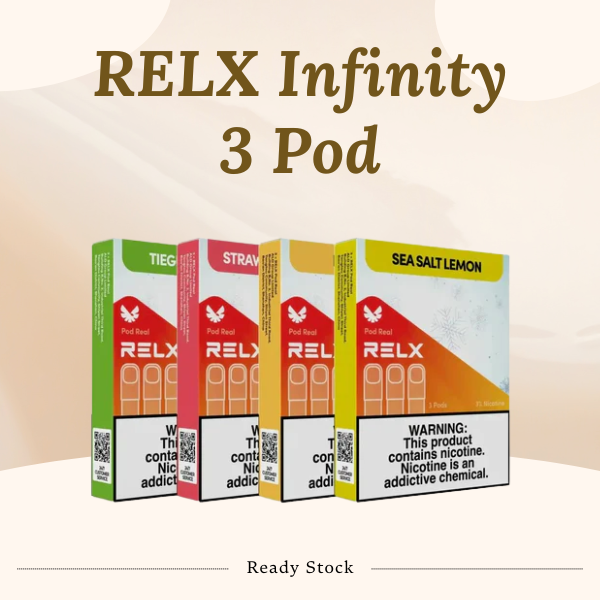 RELX Pod Real Infinity 3 Pods Pack Malaysia Vcot Technology 1000 Puffs